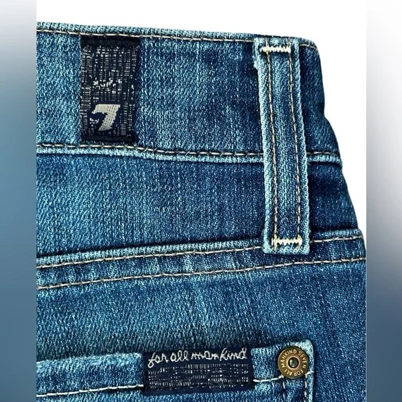 NWOT 7 For All Mankind ROXANNE MID-WAIST SLIM Denim Jeans BLUE Women’s Size 25.